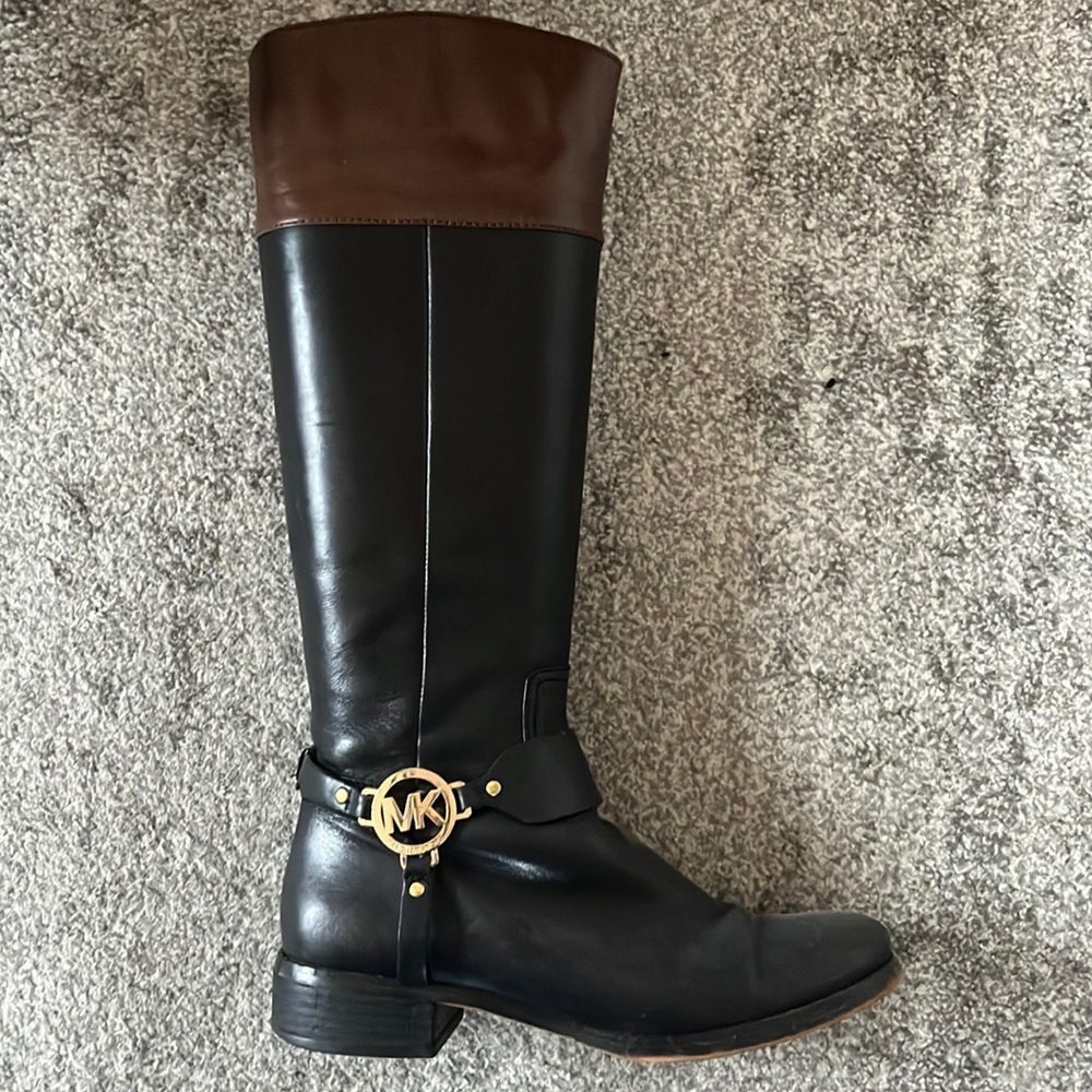 Michael kors black and brown boots